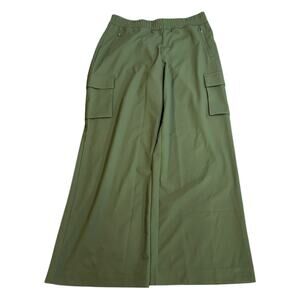 Beyond Yoga Olive Green Wide-Leg Track Pants